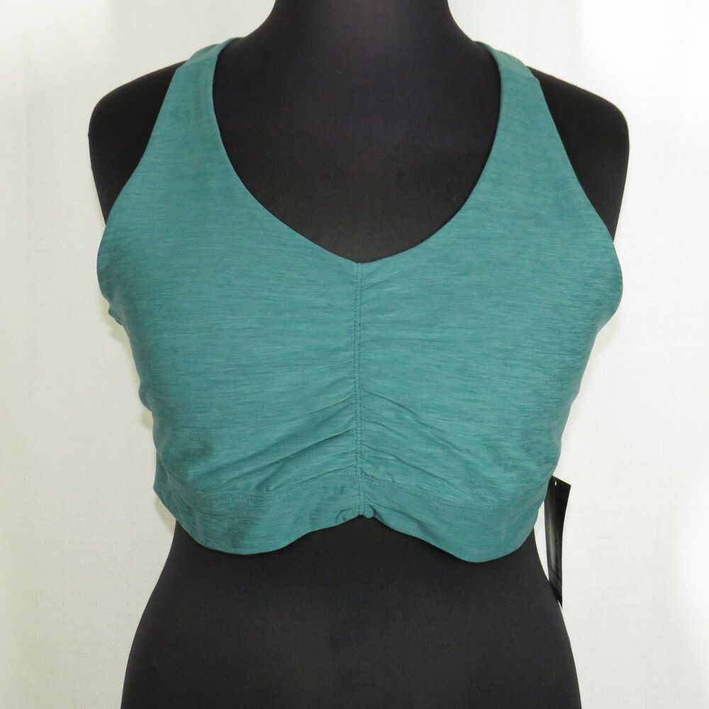 Athletic Works ButterCore Ruched Sports Bra In Heather Green Plus Size 2X - Picture 3 of 10
